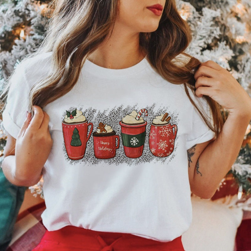 Women's New Product Merry Christmas Christmas Theme Christmas Tree plus size Trendy Top T-Shirt Women