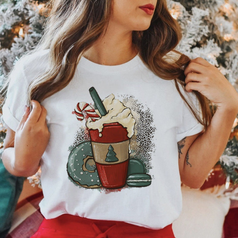 Women's New Product Merry Christmas Christmas Theme Christmas Tree plus size Trendy Top T-Shirt Women