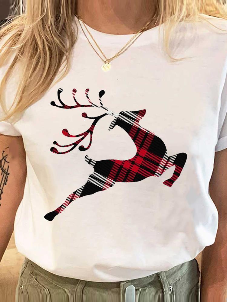 Wholesale ladies blouse supply Christmas happy fashion cartoon bottoming shirt clothes