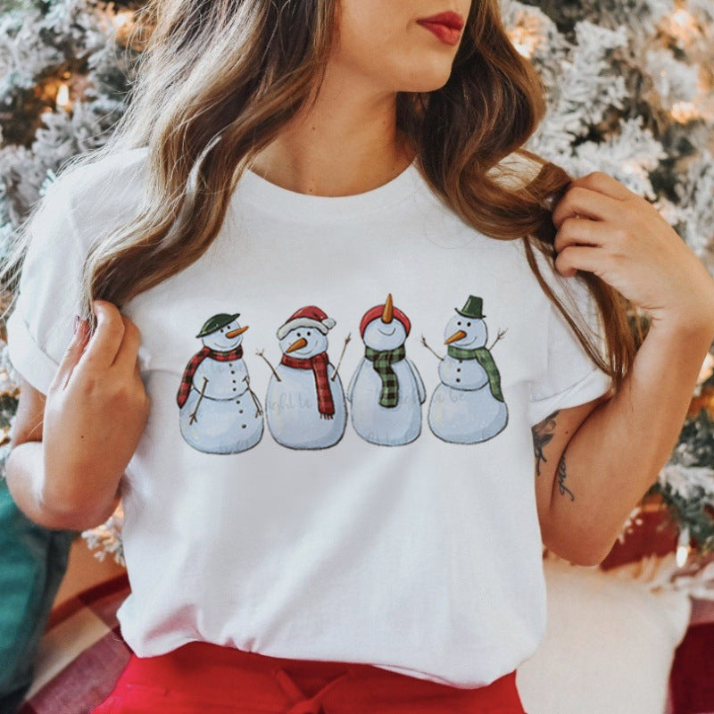 Women's New Product Merry Christmas Christmas Theme Christmas Tree plus size Trendy Top T-Shirt Women