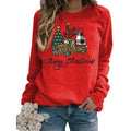 foreign trade cross-border supply Christmas tree merry Christmas printed round neck sweater women's top