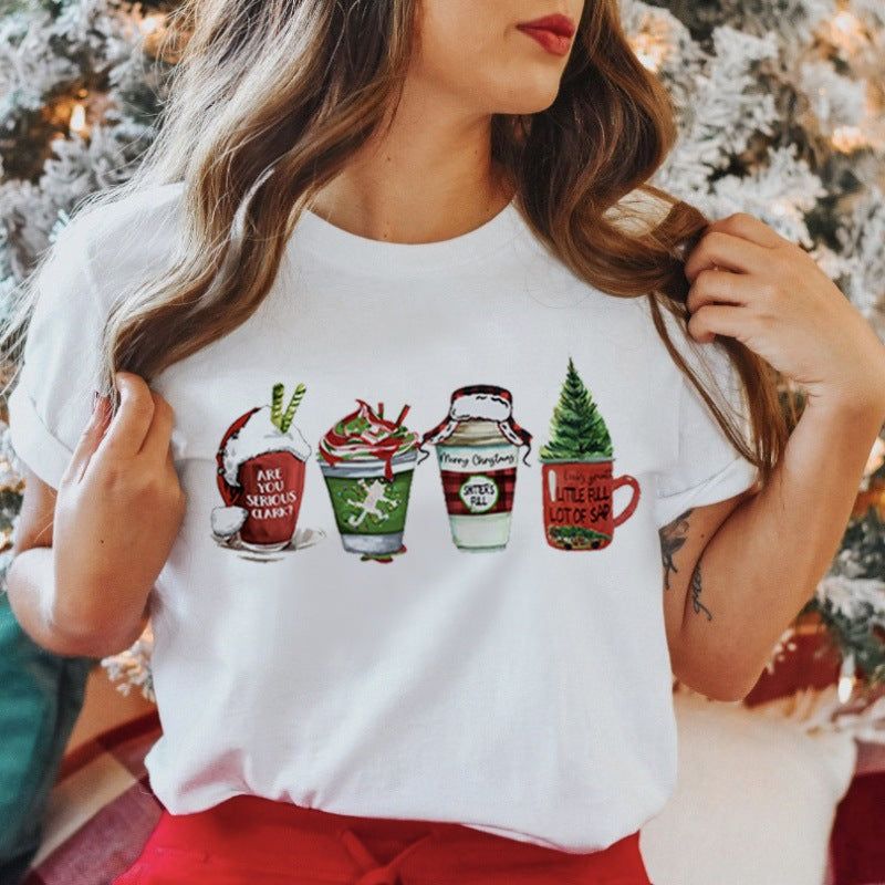 Women's New Product Merry Christmas Christmas Theme Christmas Tree plus size Trendy Top T-Shirt Women
