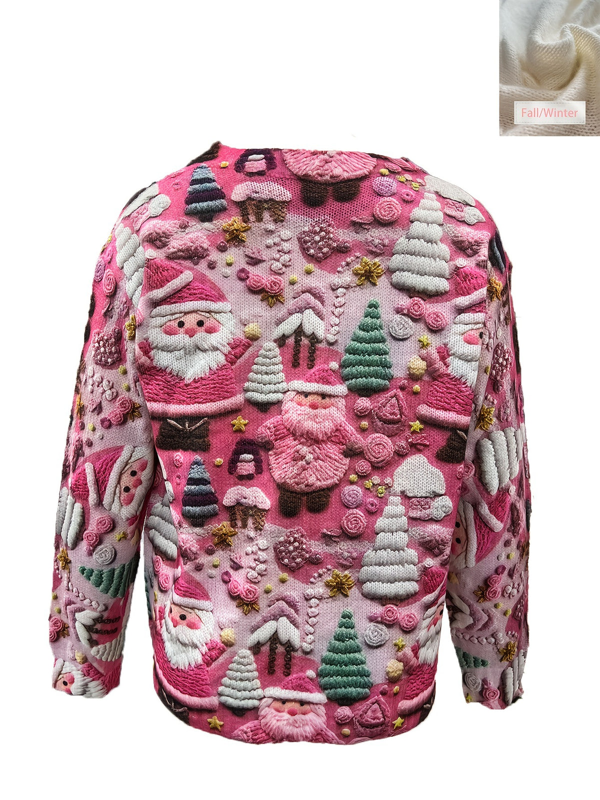Independent Station Amazon New Long Sleeve Printed Small Jacket Aliexpress Autumn and Winter Christmas Sweater Retro Round Neck Cardigan