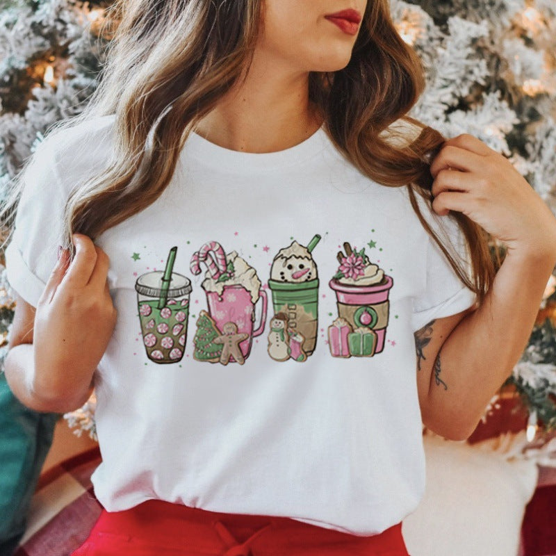 Women's New Product Merry Christmas Christmas Theme Christmas Tree plus size Trendy Top T-Shirt Women