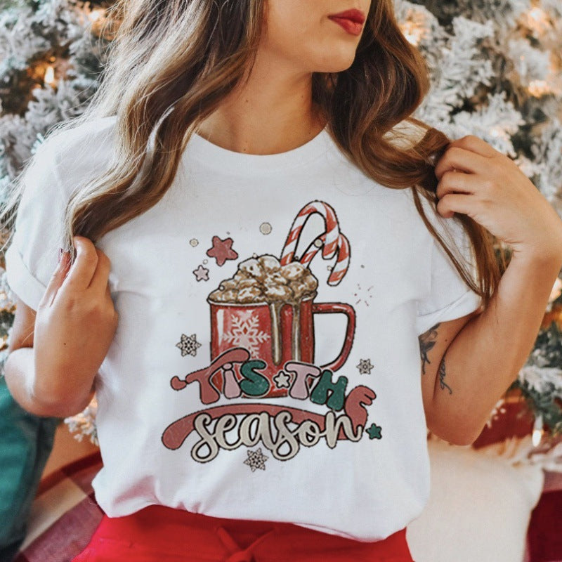 Women's New Product Merry Christmas Christmas Theme Christmas Tree plus size Trendy Top T-Shirt Women