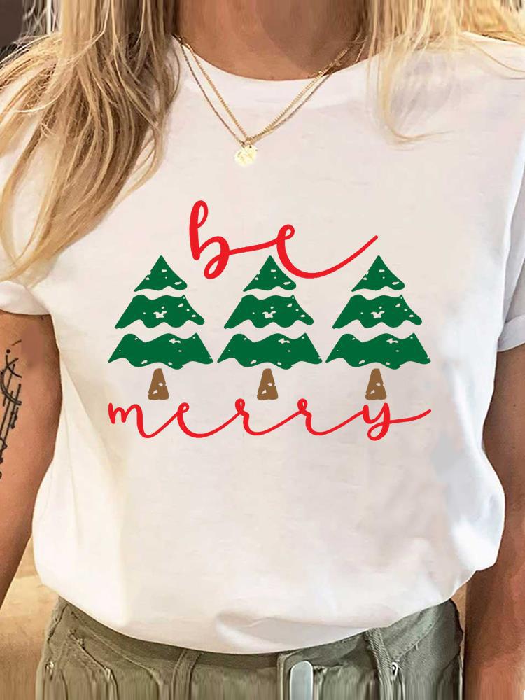 Wholesale ladies blouse supply Christmas happy fashion cartoon bottoming shirt clothes
