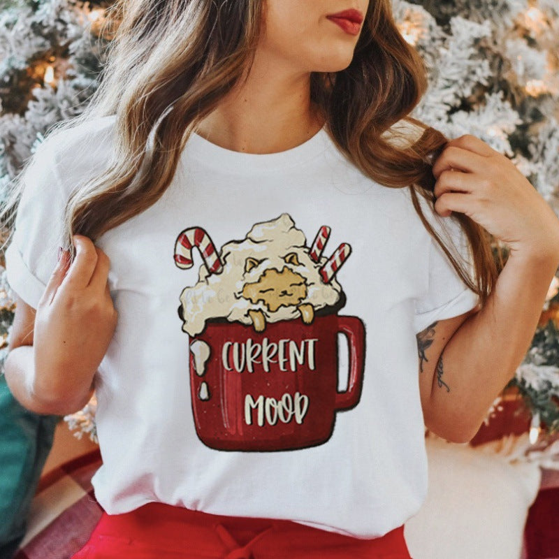 Women's New Product Merry Christmas Christmas Theme Christmas Tree plus size Trendy Top T-Shirt Women