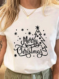 Spring Summer Foreign Trade Christmas Happy Printed Fashion Base Shirt Summer T-shirt