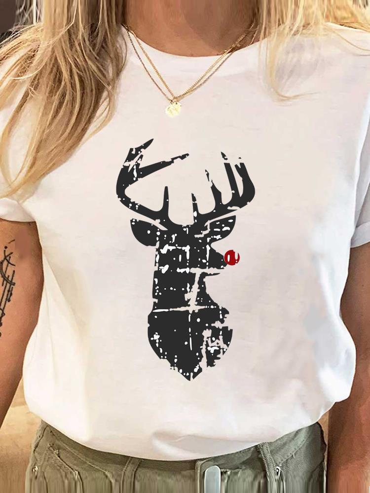 Wholesale ladies blouse supply Christmas happy fashion cartoon bottoming shirt clothes