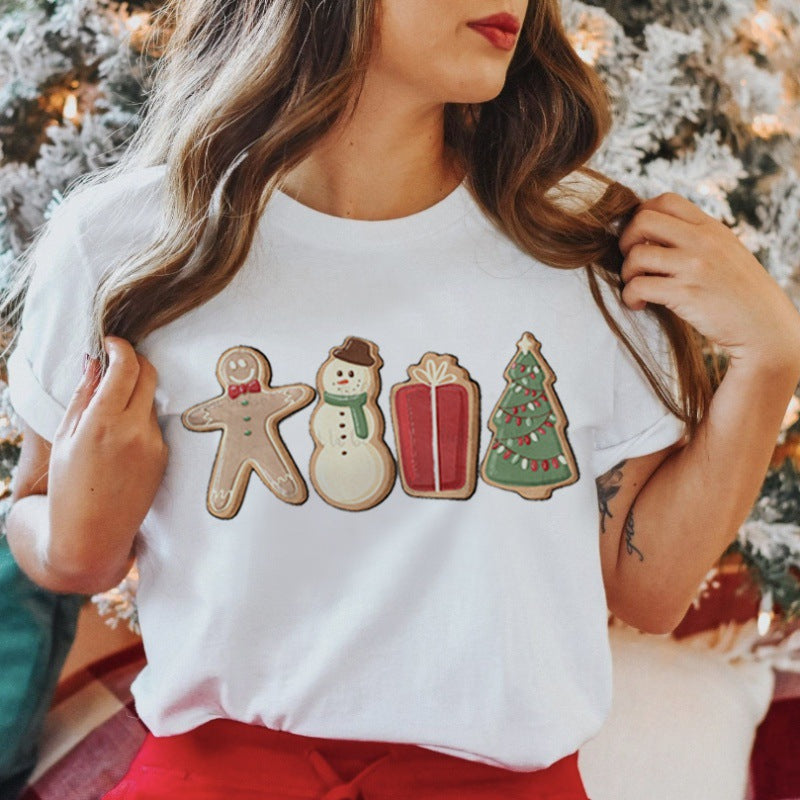 Women's New Product Merry Christmas Christmas Theme Christmas Tree plus size Trendy Top T-Shirt Women