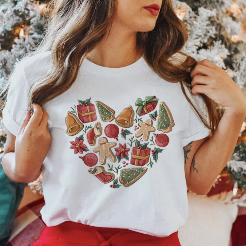 Women's New Product Merry Christmas Christmas Theme Christmas Tree plus size Trendy Top T-Shirt Women