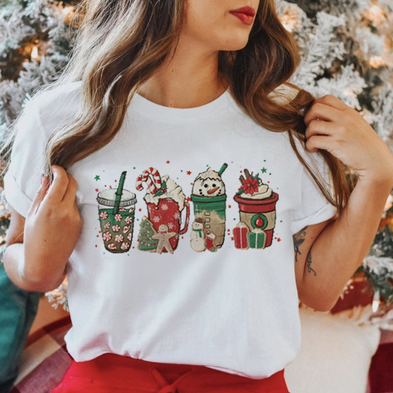 Women's New Product Merry Christmas Christmas Theme Christmas Tree plus size Trendy Top T-Shirt Women