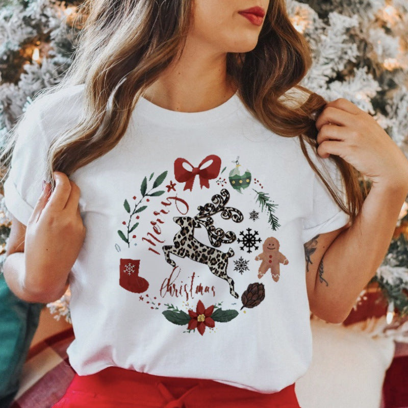 Women's New Product Merry Christmas Christmas Theme Christmas Tree plus size Trendy Top T-Shirt Women