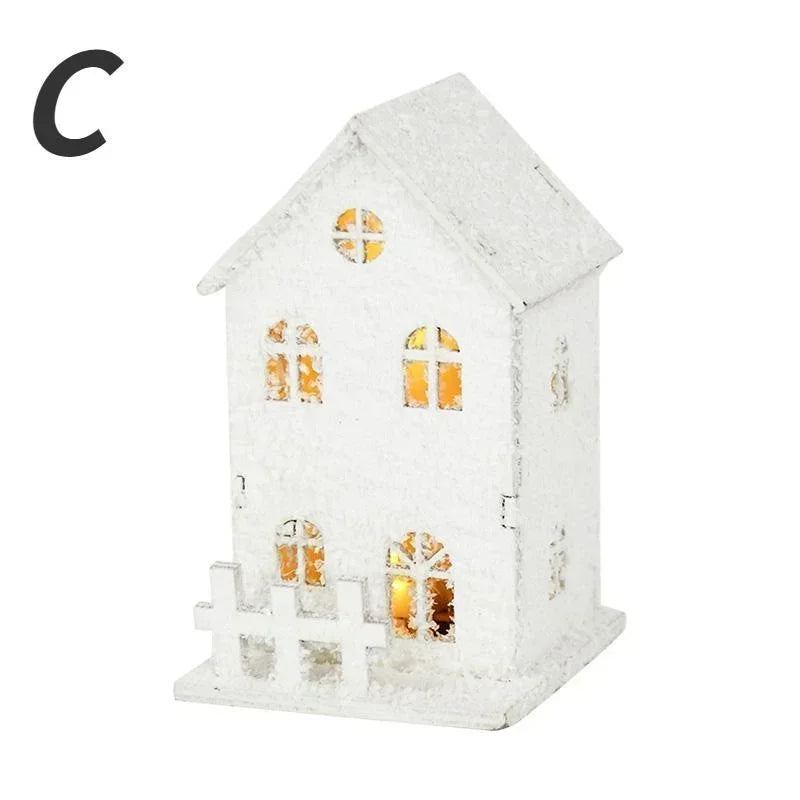 Creative Christmas House Decoration With LED Lights Shining Snowflake Ornament For Xmas Home Tabletop Holiday Party Decor