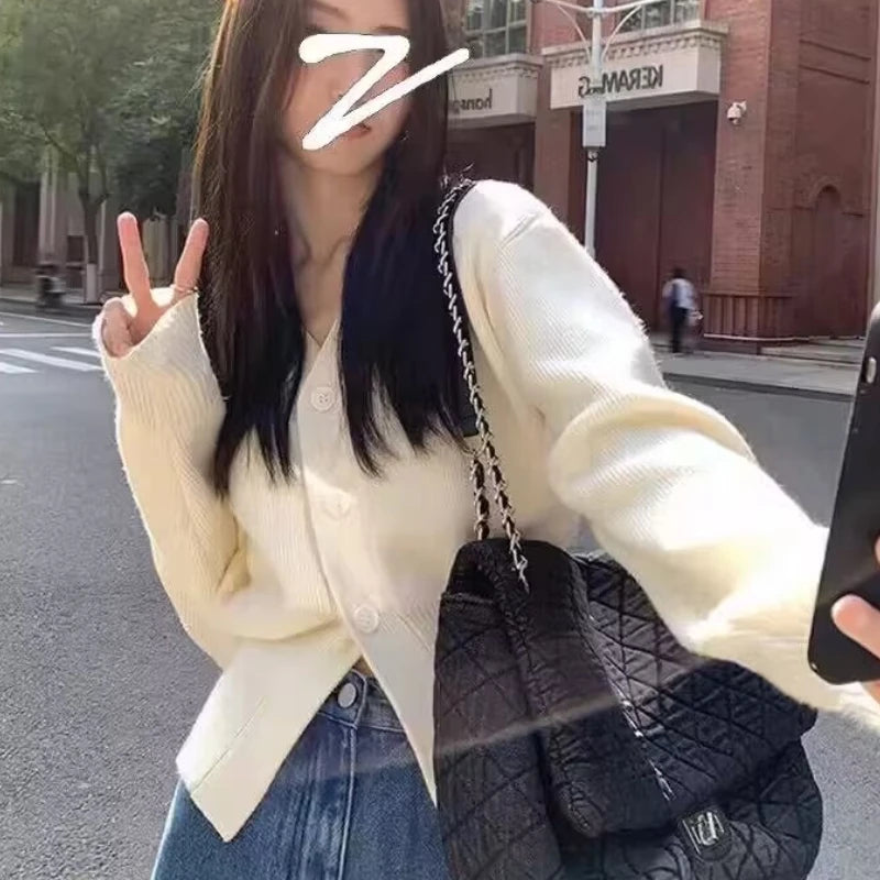 Long Sleeve Knitted Cardigans Shirt Women Sweater Coats Autumn Spring Fashion Female Casual Elastic Knit Cardigan Tops Knitwear