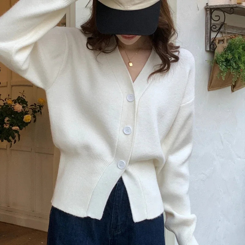 Long Sleeve Knitted Cardigans Shirt Women Sweater Coats Autumn Spring Fashion Female Casual Elastic Knit Cardigan Tops Knitwear