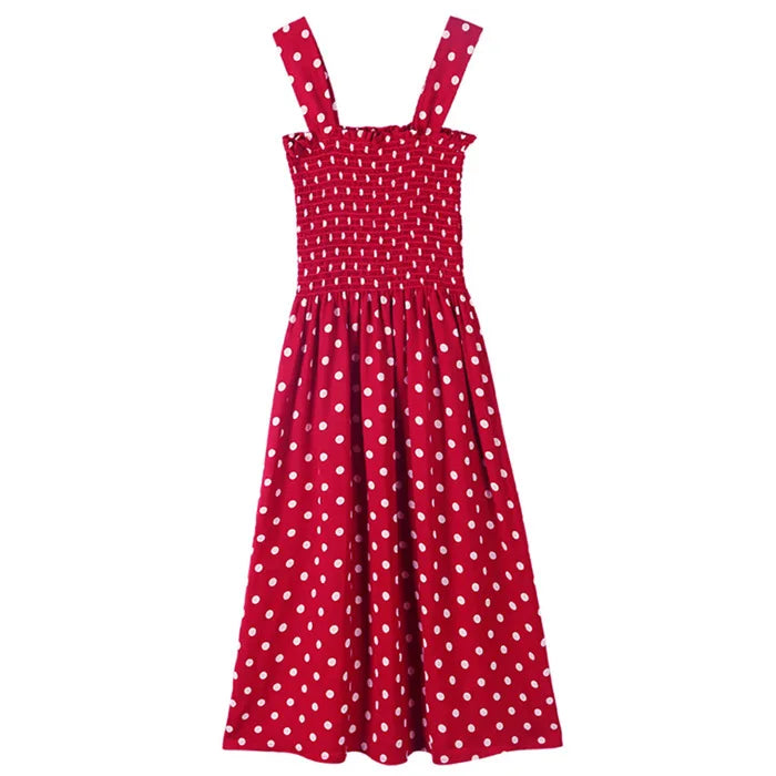 Summer Befree Beach Long Vintage Dots Casual Ruffles Elegant Maxi Strap Camis Silky 5XL Dress Vestidos Sexy Women