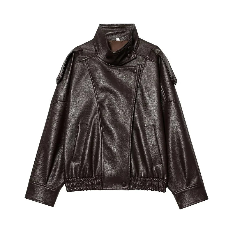Faux Leather Jackets for Women Oversize Women's Bomber Jacket Fashion Winter Womens Coats Outerwears Demi-season Jackets
