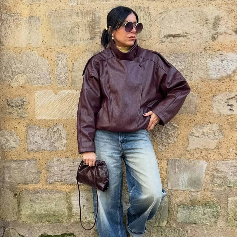 Faux Leather Jackets for Women Oversize Women's Bomber Jacket Fashion Winter Womens Coats Outerwears Demi-season Jackets