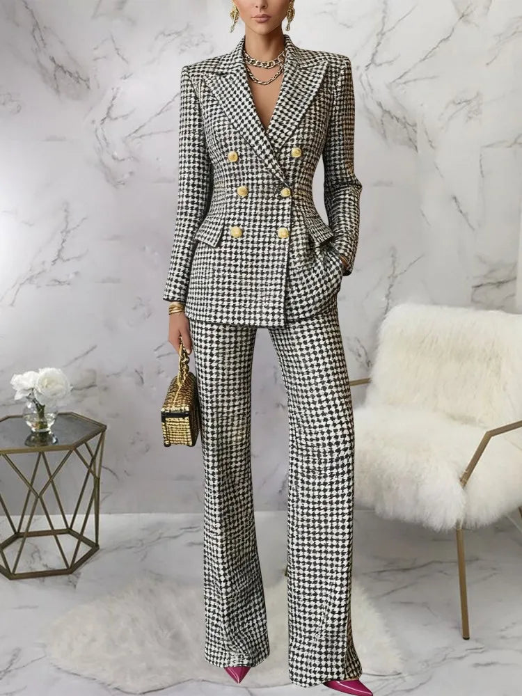 Fashion Set For Women 2 Piece Sets New Arrival Matching Two Pieces Sets Long Sleeve Blazer Top And Pants Suits Outfits Clothing