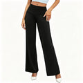 Women`s Wide Leg Pants High Waist Casual Office Wear 2026 Autumn Solid Black Business Daily Loose Fit Straight Long Trousers XXL