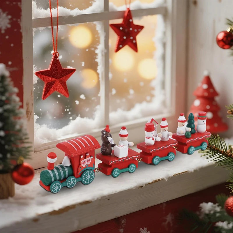Christmas Decorations Train Xmas Tree Ornaments Holiday Party Home New Year 2026 Decor Navidad Gift Window Display Props