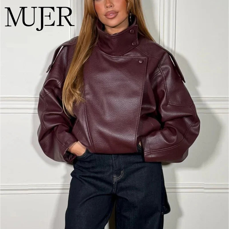 Faux Leather Jackets for Women Oversize Women's Bomber Jacket Fashion Winter Womens Coats Outerwears Demi-season Jackets
