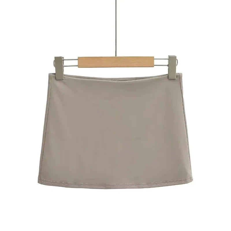 Women Low Rise Mini Skirt With Take The Short Cut Detail Slim Fit Mini Skort
