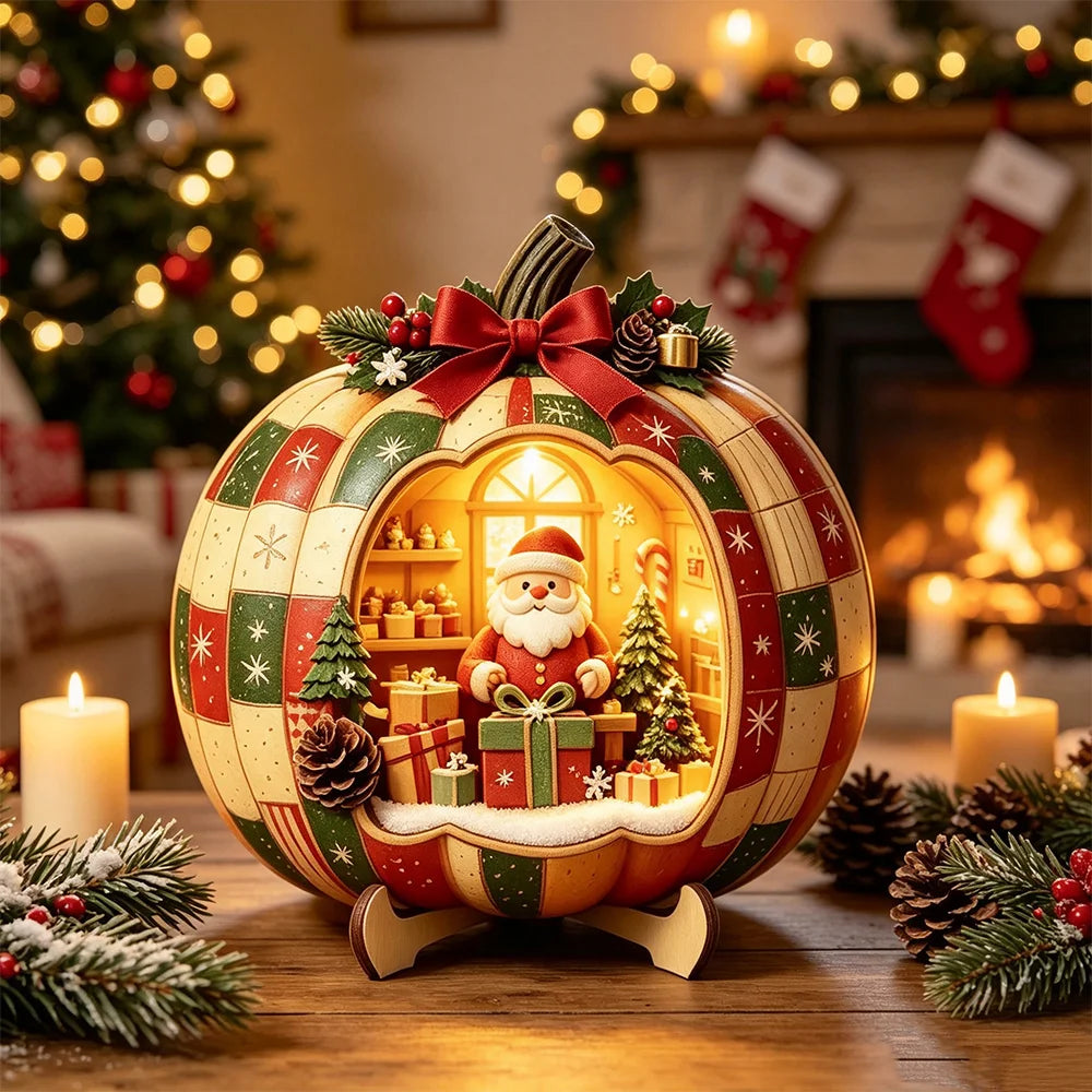 Christmas 2D Wooden Tabletop Decor with Stand Santa Snowman Reindeer Ect. Xmas Holiday Desktop Decor for Home Party