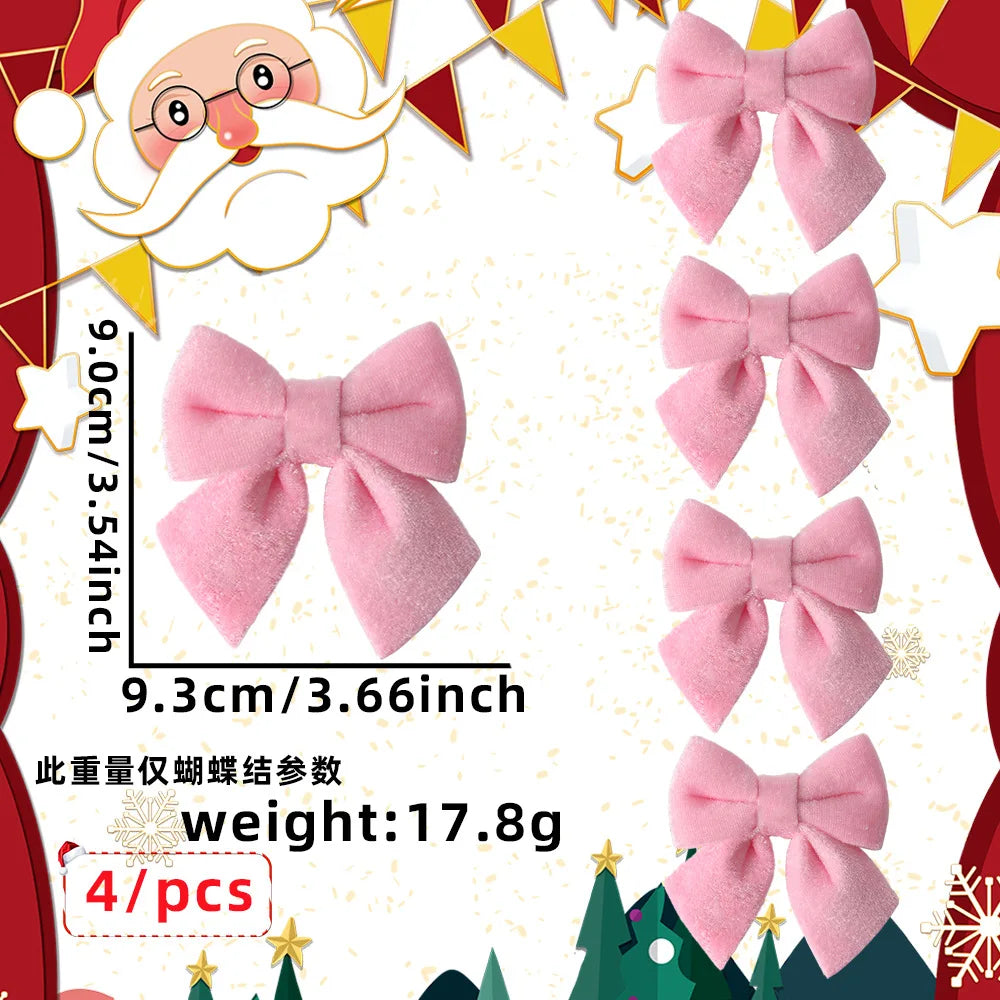 Christmas Decor Scenarios - Velvet Bow Hanging Ornaments - Tree/Wreath/Gift Box Accessories
