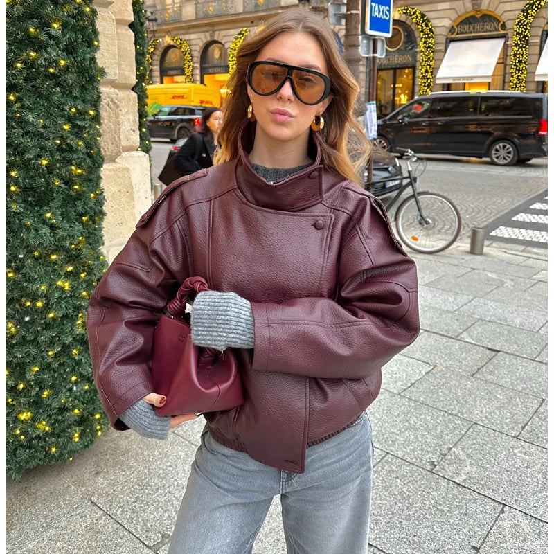 Faux Leather Jackets for Women Oversize Women's Bomber Jacket Fashion Winter Womens Coats Outerwears Demi-season Jackets