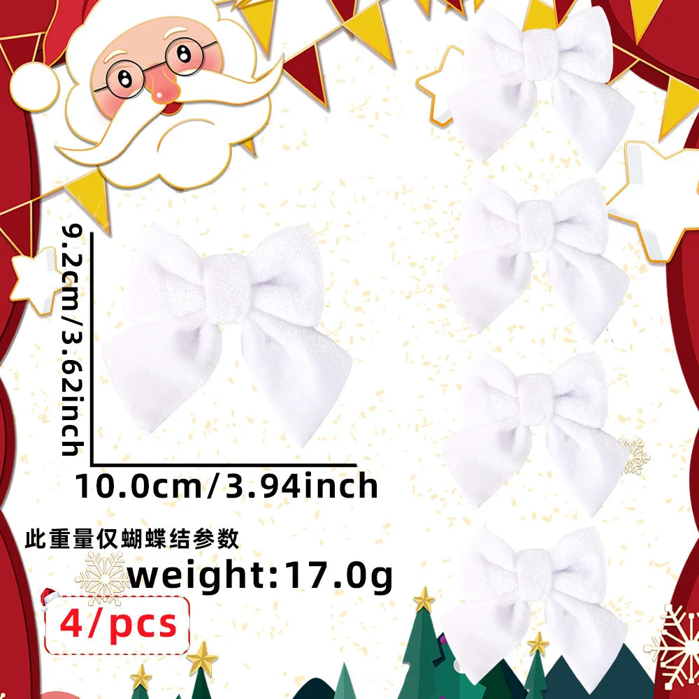 Christmas Decor Scenarios - Velvet Bow Hanging Ornaments - Tree/Wreath/Gift Box Accessories