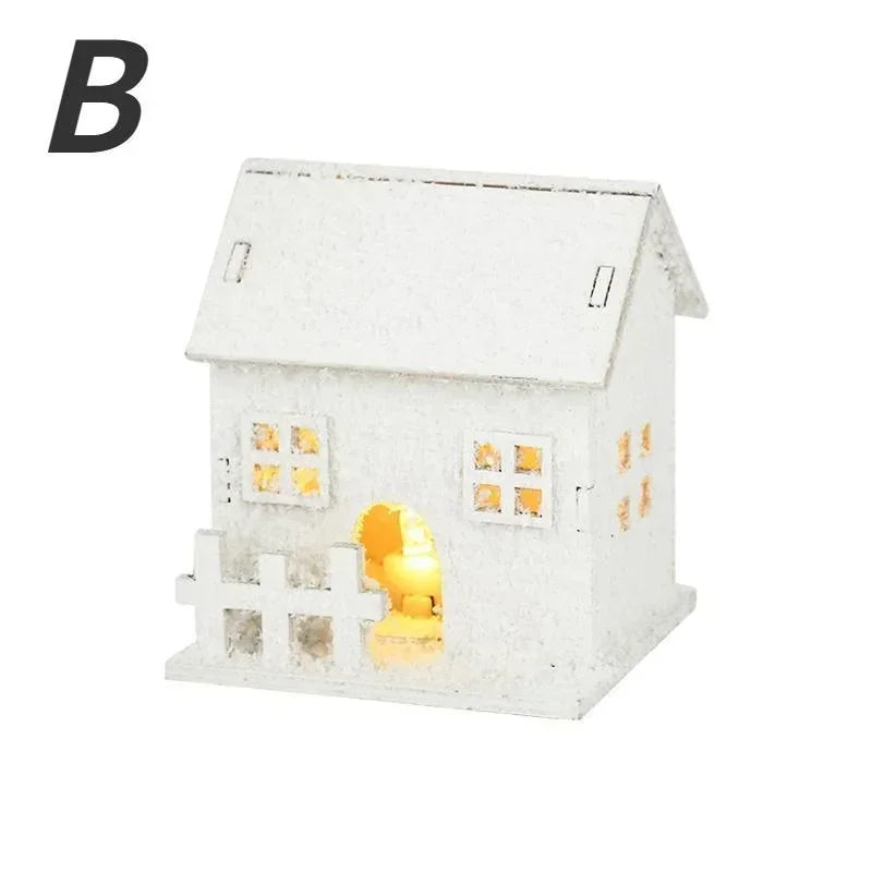 Creative Christmas House Decoration With LED Lights Shining Snowflake Ornament For Xmas Home Tabletop Holiday Party Decor