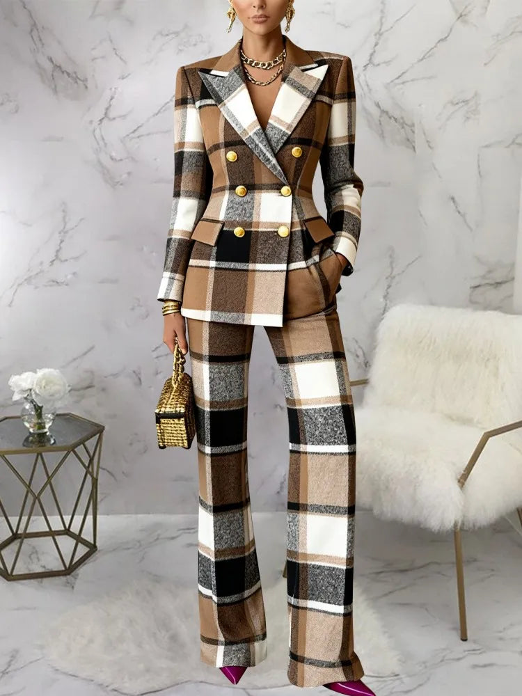 Fashion Set For Women 2 Piece Sets New Arrival Matching Two Pieces Sets Long Sleeve Blazer Top And Pants Suits Outfits Clothing