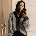 Autumn Winter Fashion Striped Cardigan Sweater Women Knitted Coats Female Long Sleeve Casual Knit Jacket Cardigans Tops Knitwear