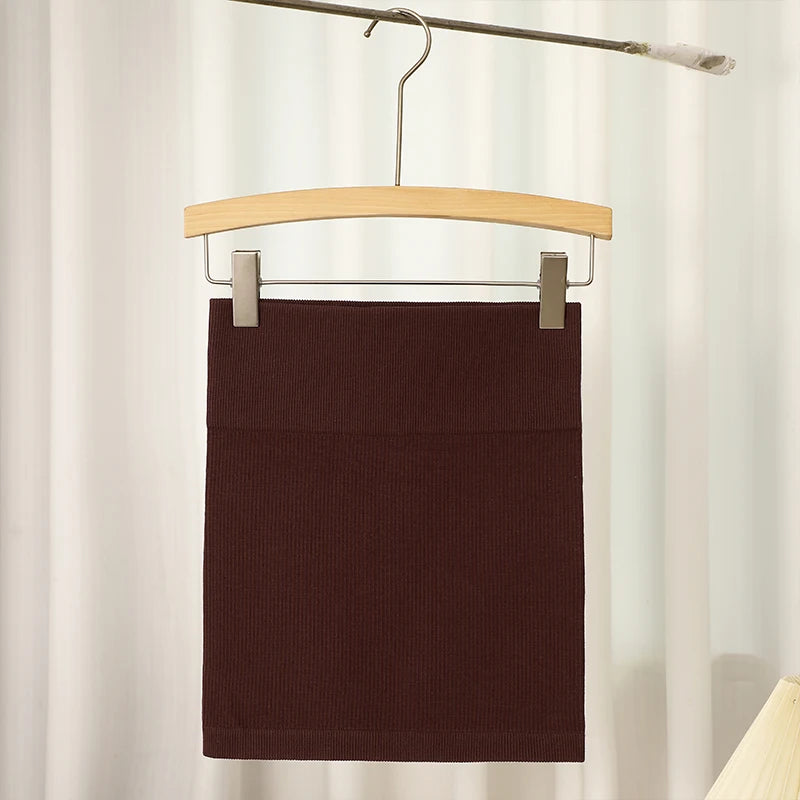 Spring Summer New High Waist Elastic Business Women Mini Skirt Black Slimming Knitted Half Body Skirt Professional Work