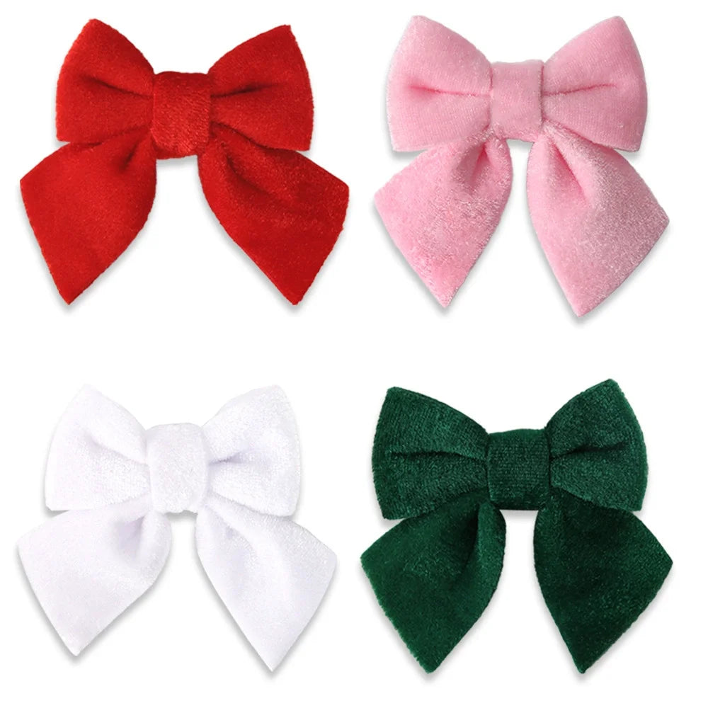 Christmas Decor Scenarios - Velvet Bow Hanging Ornaments - Tree/Wreath/Gift Box Accessories