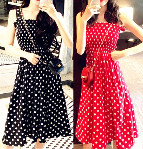 Summer Befree Beach Long Vintage Dots Casual Ruffles Elegant Maxi Strap Camis Silky 5XL Dress Vestidos Sexy Women