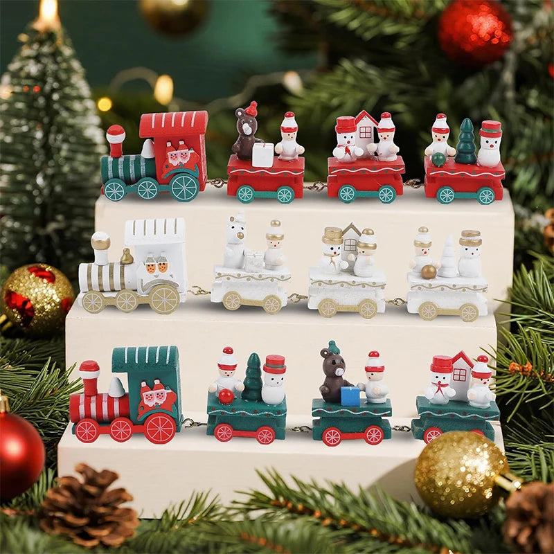 Christmas Decorations Train Xmas Tree Ornaments Holiday Party Home New Year 2026 Decor Navidad Gift Window Display Props