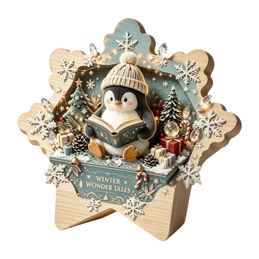Christmas Theme Wooden Christmas Decoration Star Shape Snowman Deer Xmas Wall Art 2D Print Rabbit Wall Decor Home Decoration