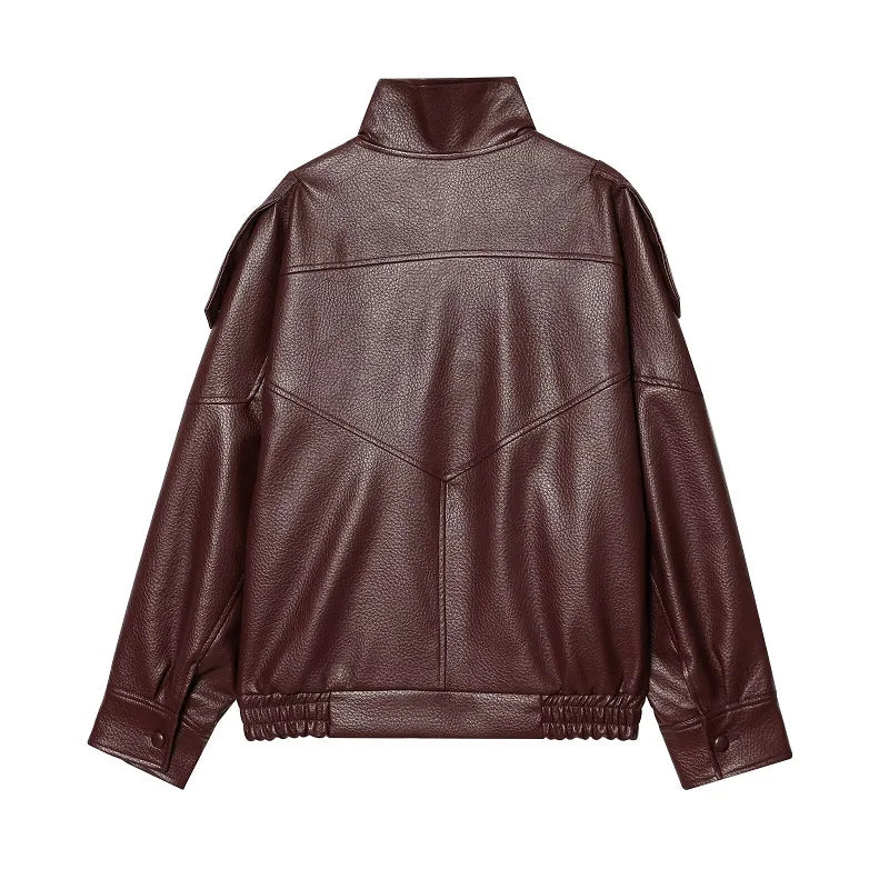 Faux Leather Jackets for Women Oversize Women's Bomber Jacket Fashion Winter Womens Coats Outerwears Demi-season Jackets