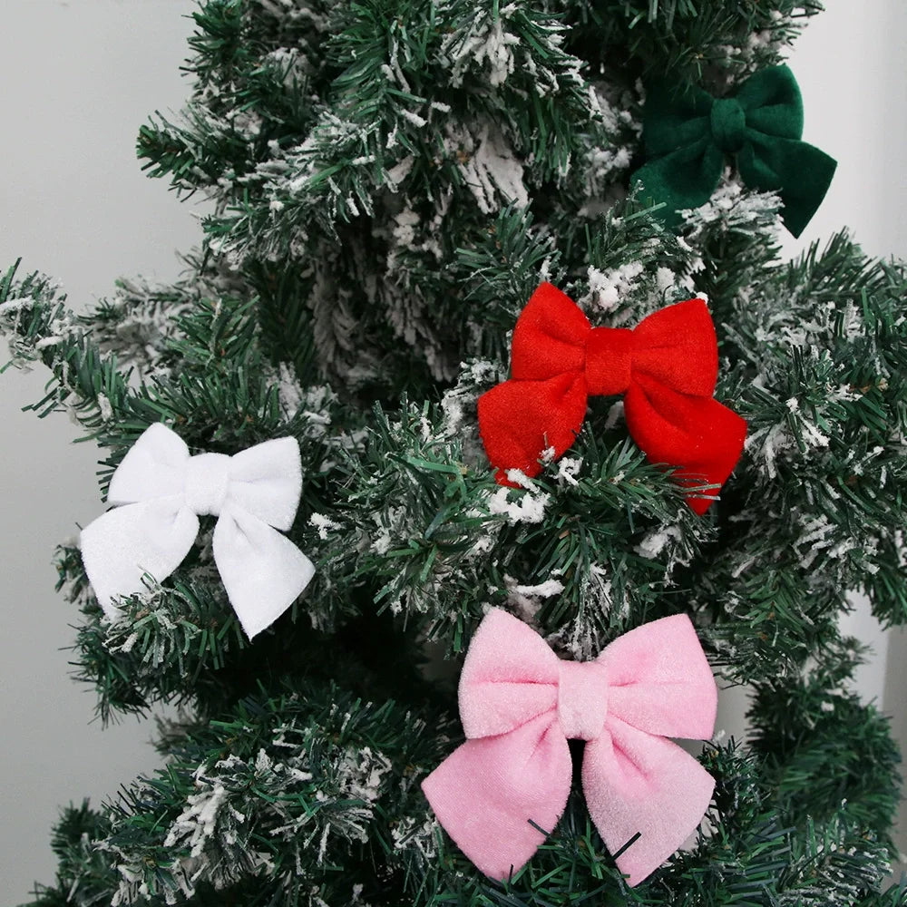 Christmas Decor Scenarios - Velvet Bow Hanging Ornaments - Tree/Wreath/Gift Box Accessories