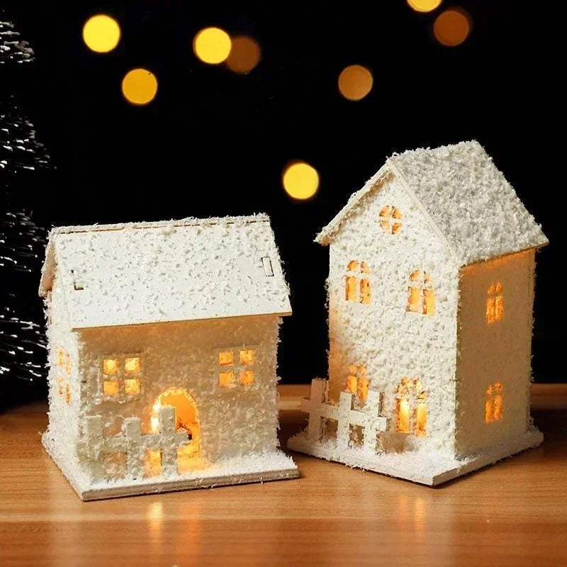 Creative Christmas House Decoration With LED Lights Shining Snowflake Ornament For Xmas Home Tabletop Holiday Party Decor