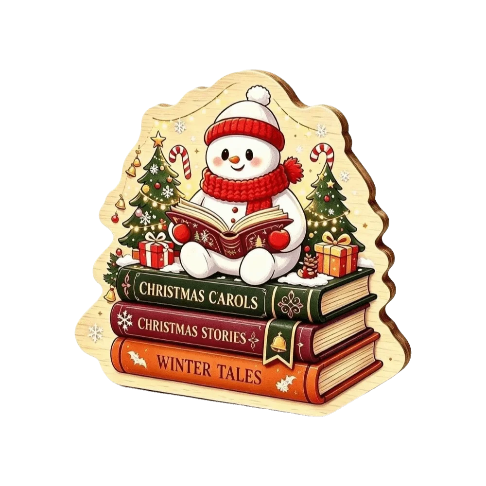 Christmas Theme Wooden Christmas Decoration Star Shape Snowman Deer Xmas Wall Art 2D Print Rabbit Wall Decor Home Decoration