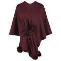 Sweater Women Fashion Solid Color Fur Ball Cloak New Solid Color Warm Comfirtable Shawl Knitted Cardigan Women MMYDP2505