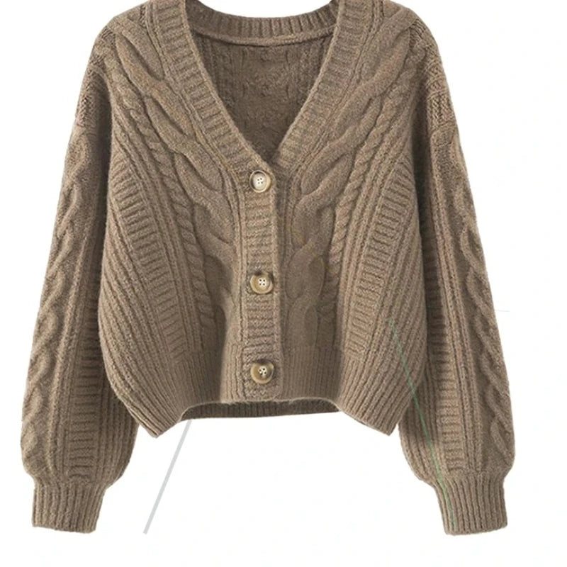 Female Solid Sweater Women Knitted Coats Autumn Winter Fashion Cardigan Long Sleeve Casual Knit Jacket Cardigans Tops Knitwear