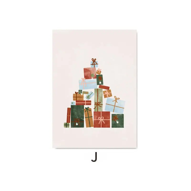 Christmas Decor Tree Garland Wall Art Canvas Painting Nordic Posters and Prints Merry Christmas Picture Living Room Home Decor