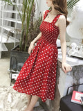Summer Befree Beach Long Vintage Dots Casual Ruffles Elegant Maxi Strap Camis Silky 5XL Dress Vestidos Sexy Women