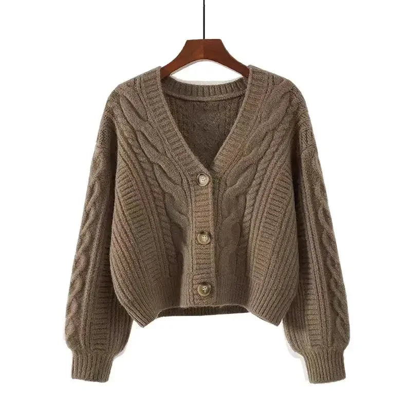 Female Solid Sweater Women Knitted Coats Autumn Winter Fashion Cardigan Long Sleeve Casual Knit Jacket Cardigans Tops Knitwear