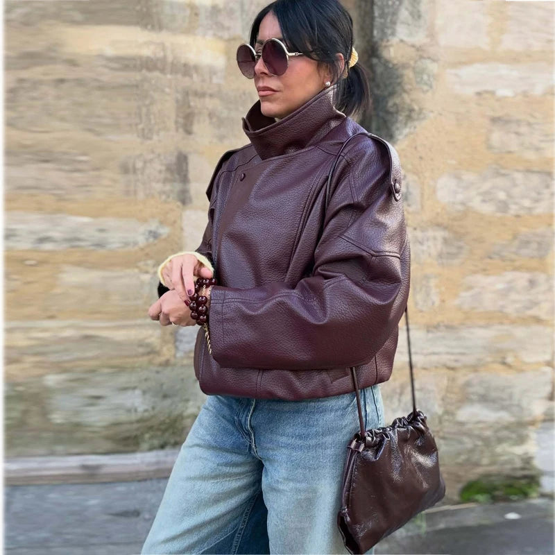 Faux Leather Jackets for Women Oversize Women's Bomber Jacket Fashion Winter Womens Coats Outerwears Demi-season Jackets